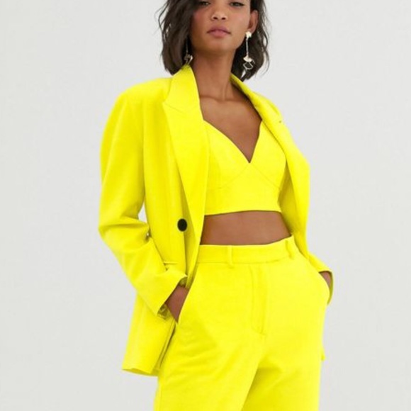 ASOS bright yellow double breasted Mansy jacket - Picture 3 of 12